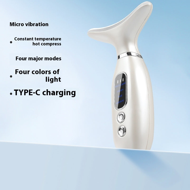 Electroplating Neck Beauty Vibration Hot Compress V Face Beauty Instrument