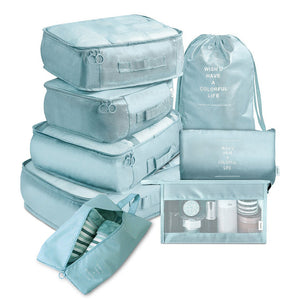 8-Piece Travel Packing Cube Set – Luggage Organizer for Clothes & Shoes