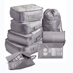 8-Piece Travel Packing Cube Set – Luggage Organizer for Clothes & Shoes