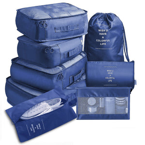 8-Piece Travel Packing Cube Set – Luggage Organizer for Clothes & Shoes