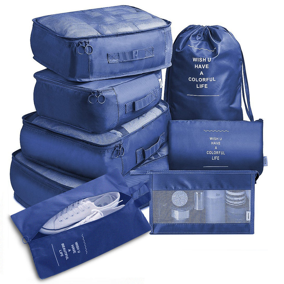 8-Piece Travel Packing Cube Set – Luggage Organizer for Clothes & Shoes