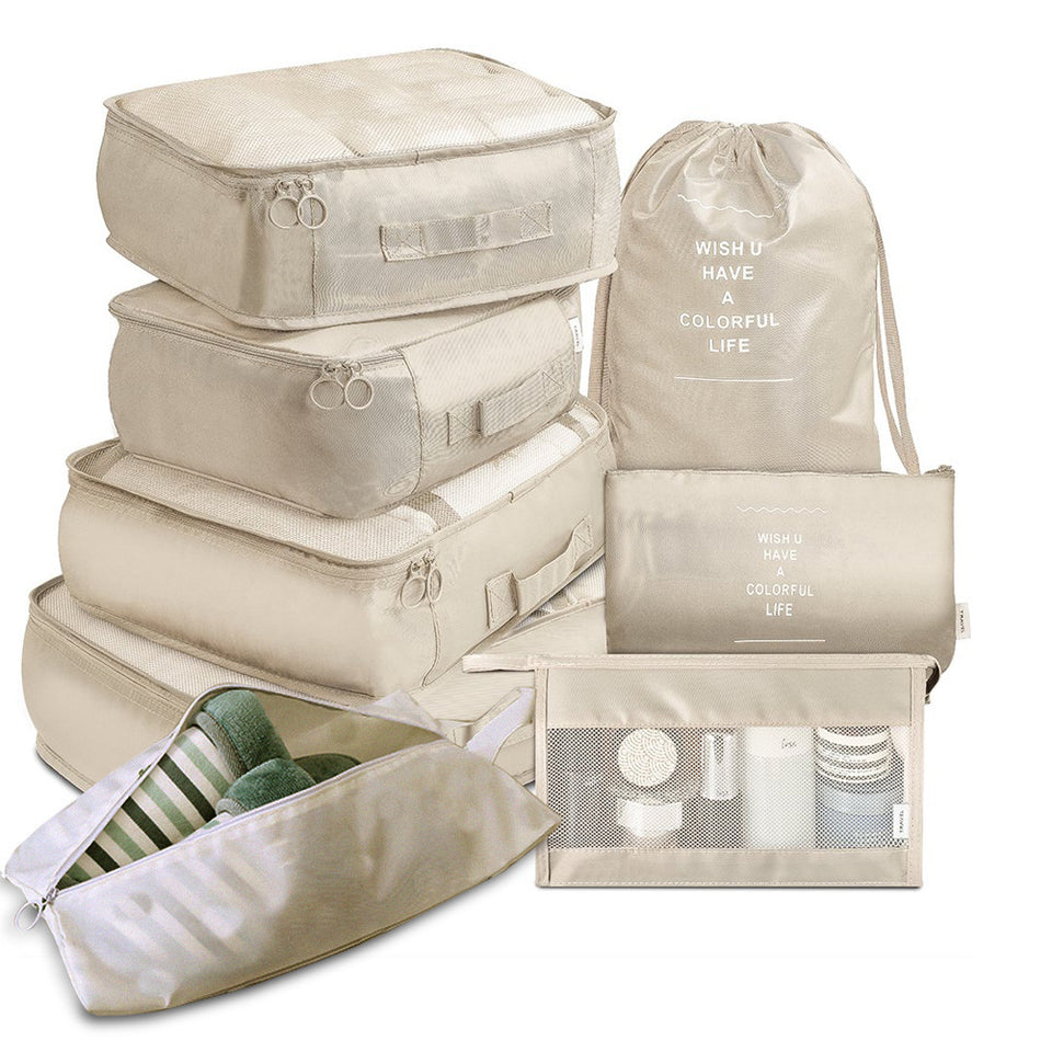 8-Piece Travel Packing Cube Set – Luggage Organizer for Clothes & Shoes