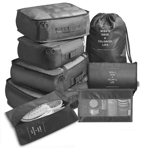 8-Piece Travel Packing Cube Set – Luggage Organizer for Clothes & Shoes