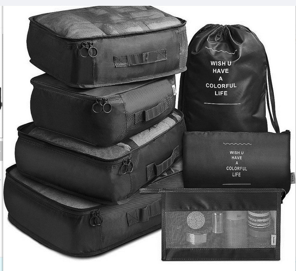 8-Piece Travel Packing Cube Set – Luggage Organizer for Clothes & Shoes