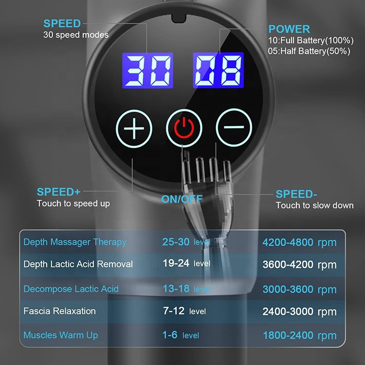 Fitness Massage Gun Muscle-relaxing Tool 8 Head Household Electric Massager