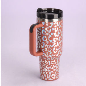 40oz Insulated Tumbler with Handle & Straw – Travel, Gym, Office Gift