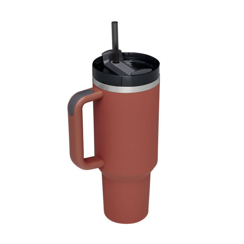 40oz Insulated Tumbler with Handle & Straw – Travel, Gym, Office Gift