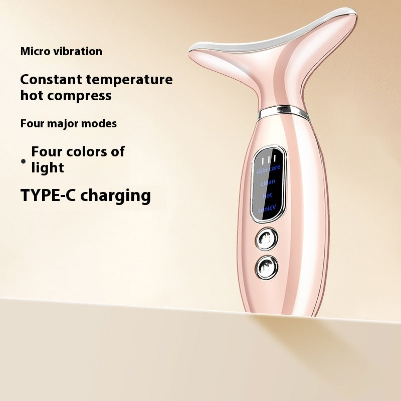 Electroplating Neck Beauty Vibration Hot Compress V Face Beauty Instrument