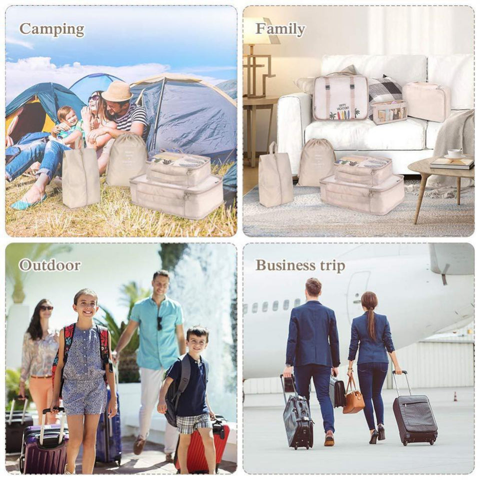8-Piece Travel Packing Cube Set – Luggage Organizer for Clothes & Shoes