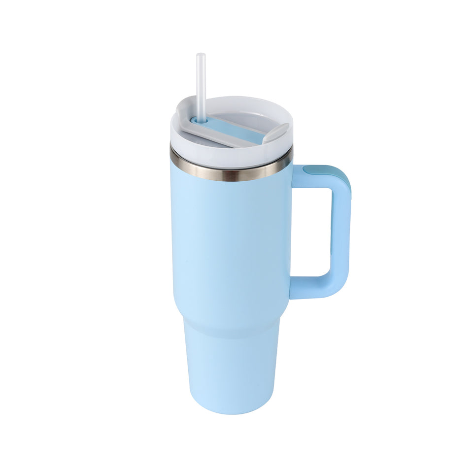 40oz Insulated Tumbler with Handle & Straw – Travel, Gym, Office Gift