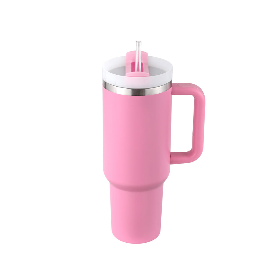 40oz Insulated Tumbler with Handle & Straw – Travel, Gym, Office Gift