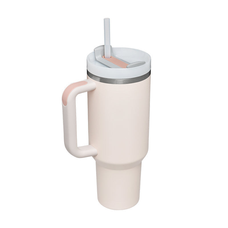 40oz Insulated Tumbler with Handle & Straw – Travel, Gym, Office Gift