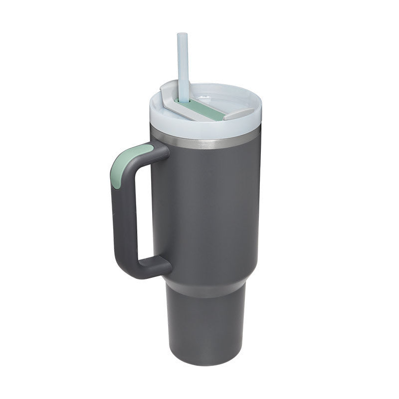 40oz Insulated Tumbler with Handle & Straw – Travel, Gym, Office Gift