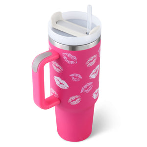 40oz Insulated Tumbler with Handle & Straw – Travel, Gym, Office Gift