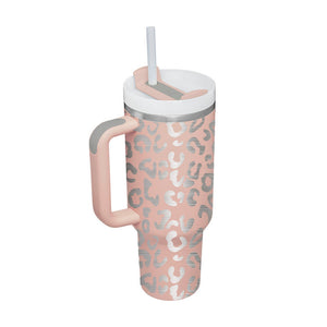 40oz Insulated Tumbler with Handle & Straw – Travel, Gym, Office Gift