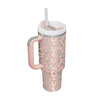 40oz Insulated Tumbler with Handle & Straw – Travel, Gym, Office Gift