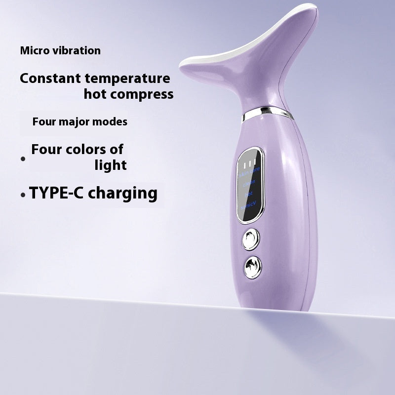 Electroplating Neck Beauty Vibration Hot Compress V Face Beauty Instrument