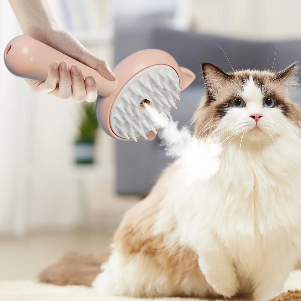 Multifunctional Cat Grooming Brush – Rechargeable with Mist