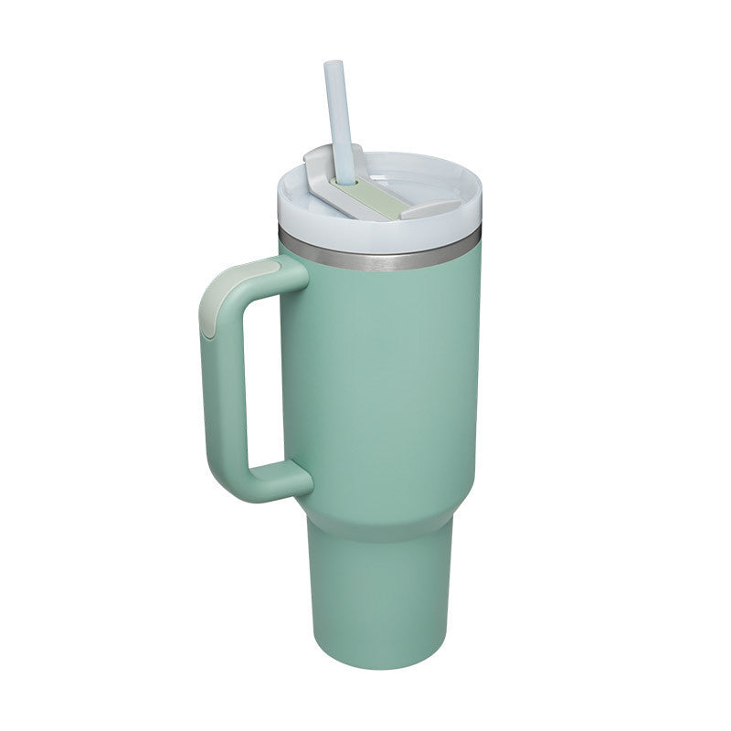 40oz Insulated Tumbler with Handle & Straw – Travel, Gym, Office Gift