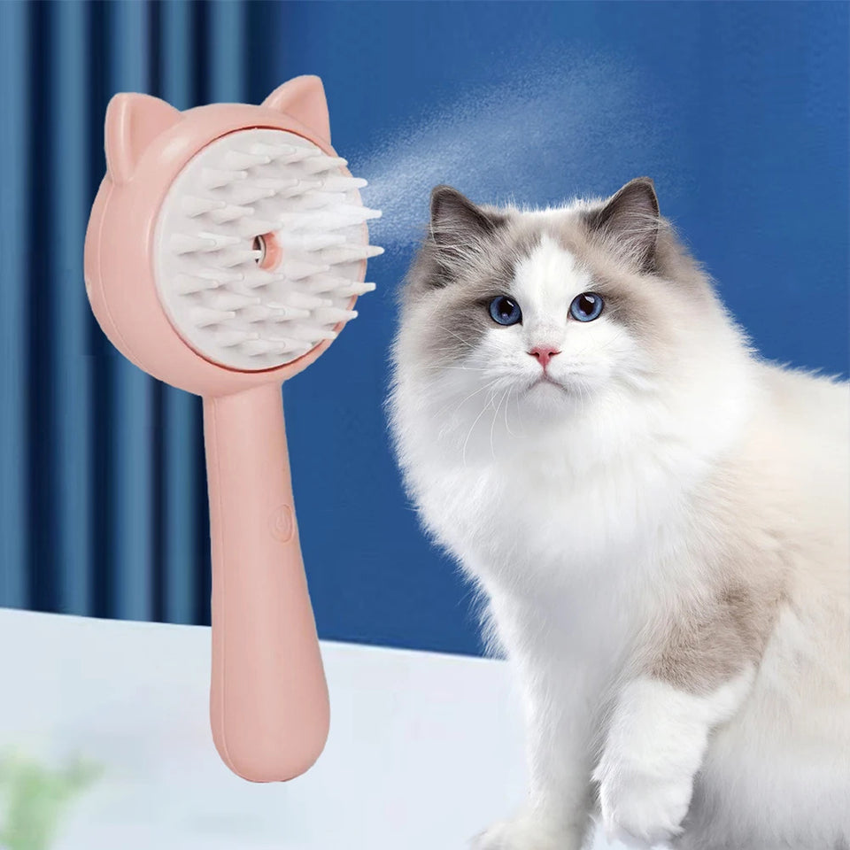 Multifunctional Cat Grooming Brush – Rechargeable with Mist