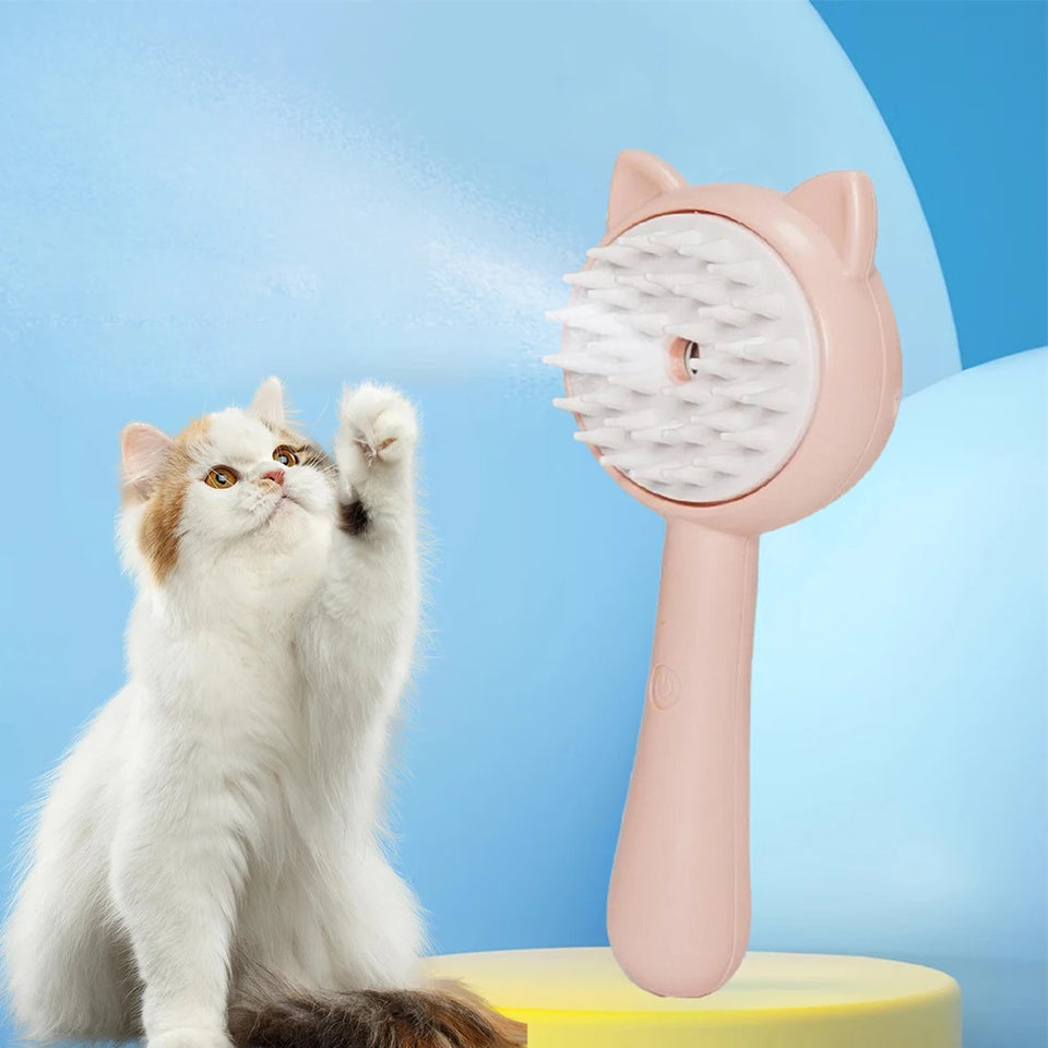 Multifunctional Cat Grooming Brush – Rechargeable with Mist