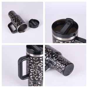 40oz Insulated Tumbler with Handle & Straw – Travel, Gym, Office Gift