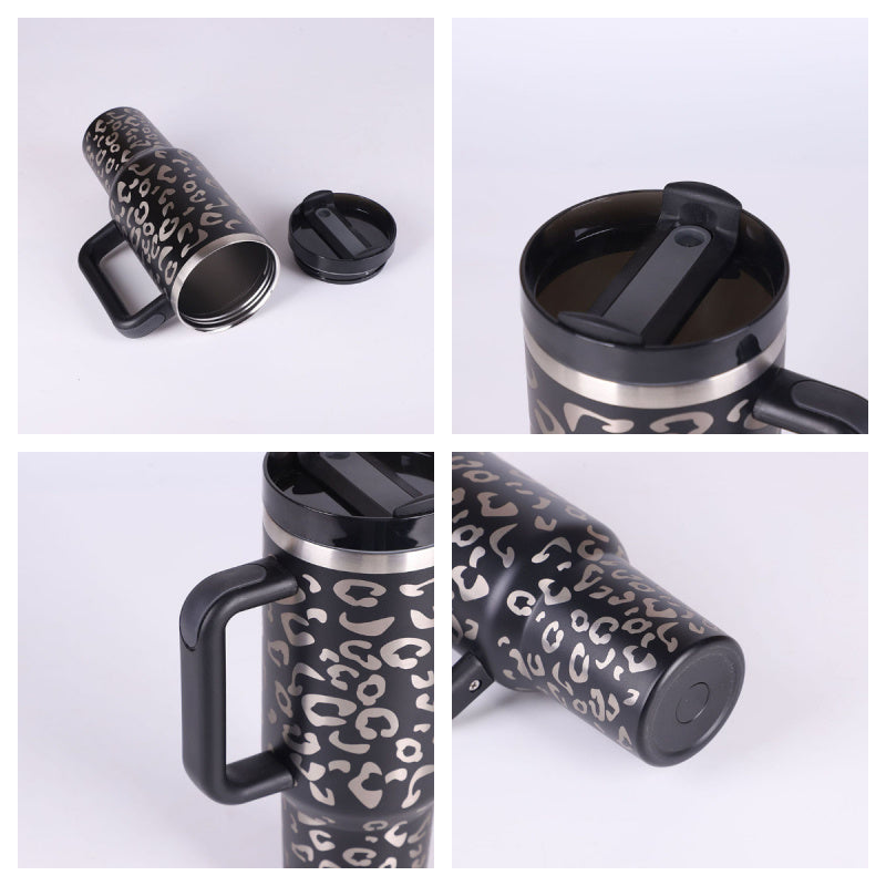40oz Insulated Tumbler with Handle & Straw – Travel, Gym, Office Gift