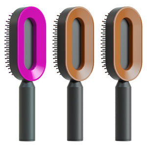 Self Cleaning Hair Brush For Women One-key Cleaning