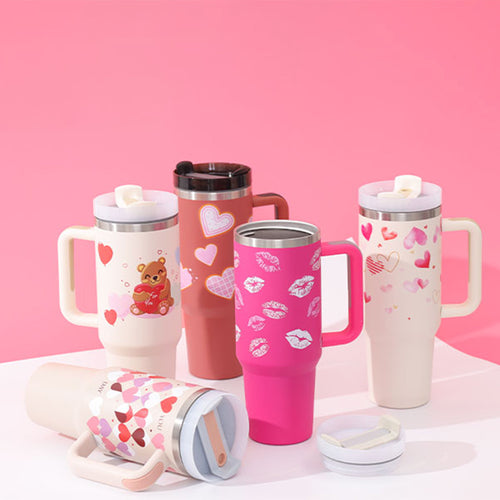 40oz Insulated Tumbler with Handle & Straw – Travel, Gym, Office Gift