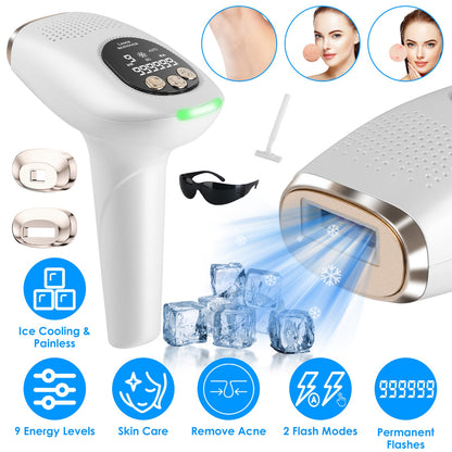 3 In 1 Ice Cooling Laser Hair Removal Painless Permanent At-Home IPL Hair Removal