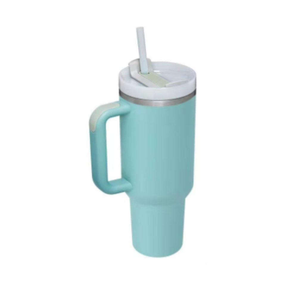 40oz Insulated Tumbler with Handle & Straw – Travel, Gym, Office Gift
