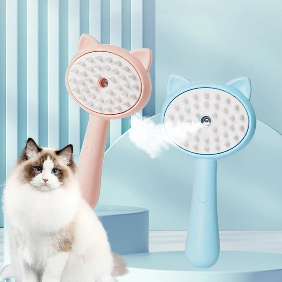 Multifunctional Cat Grooming Brush – Rechargeable with Mist