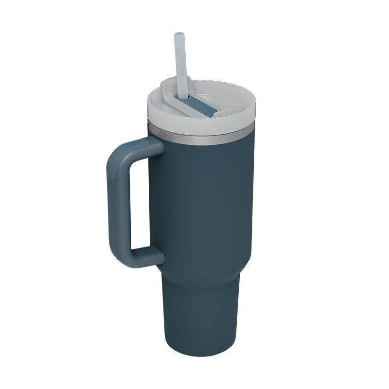 40oz Insulated Tumbler with Handle & Straw – Travel, Gym, Office Gift